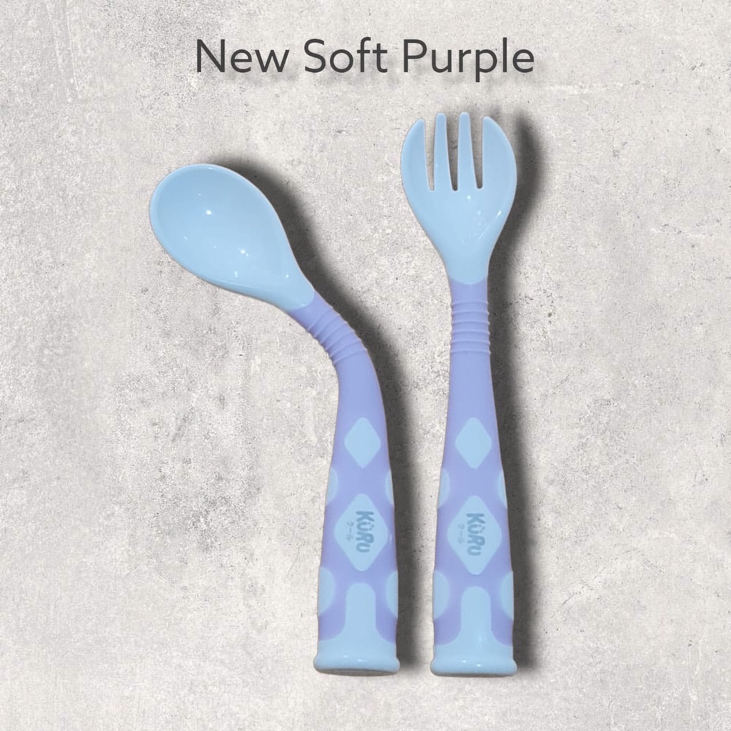 KURU Baby Flexi Fun Spoon and Fork Set | Sendok Garpu Makan Bayi - SF1