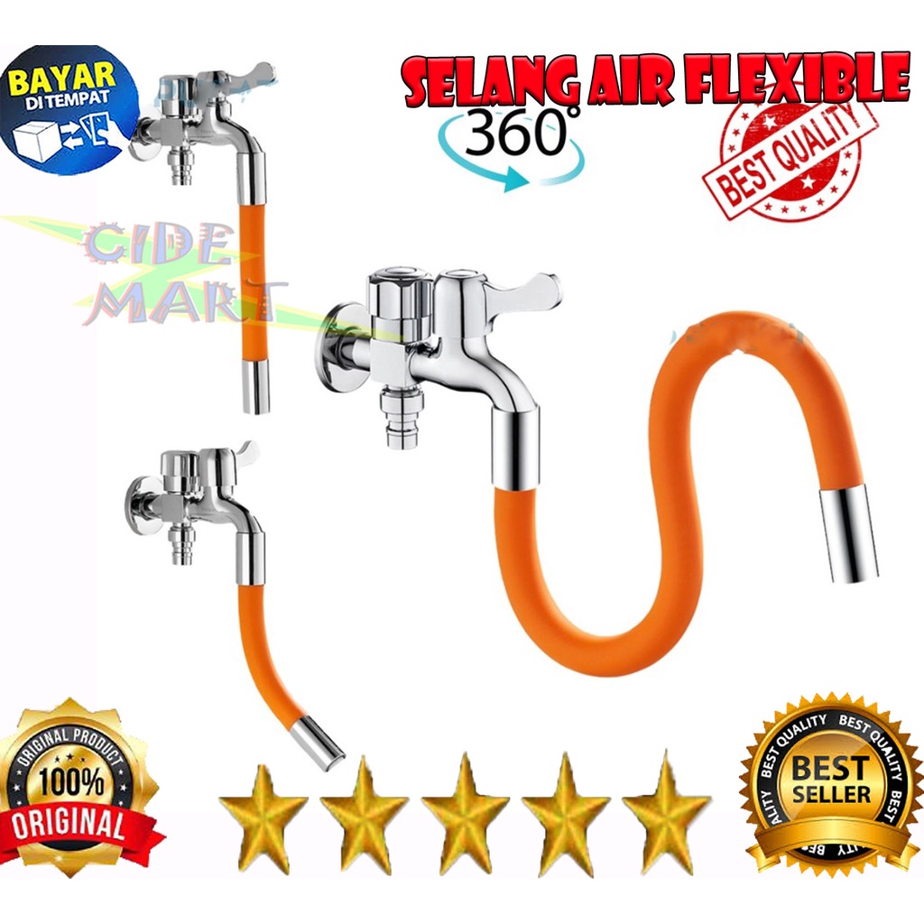 SAMBUNGAN KRAN AIR FLEXIBLE 20CM 30CM 50CM UNIVERSAL 360 / SELANG AIR FLEKSIBEL EKSTENSI KERAN AIR 1/2 / KRAN AIR WASTAFEL DAPUR CUCI PIRING