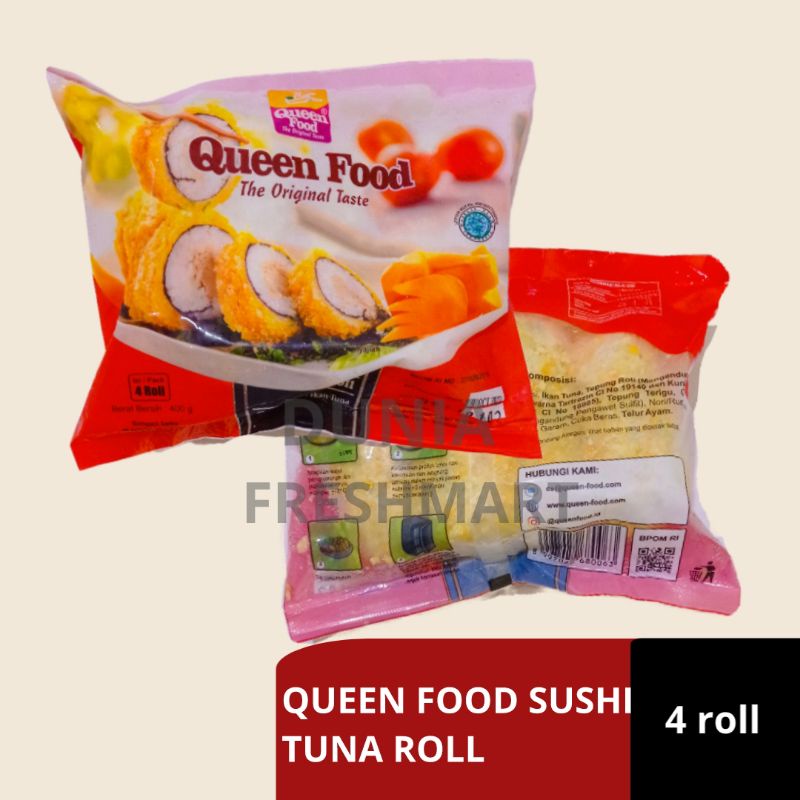 

QUEEN FOOD SUSHI TUNA ROLL 400GRAM ISI 4ROLL SUSI TUNA IKAN FISH SUSHI