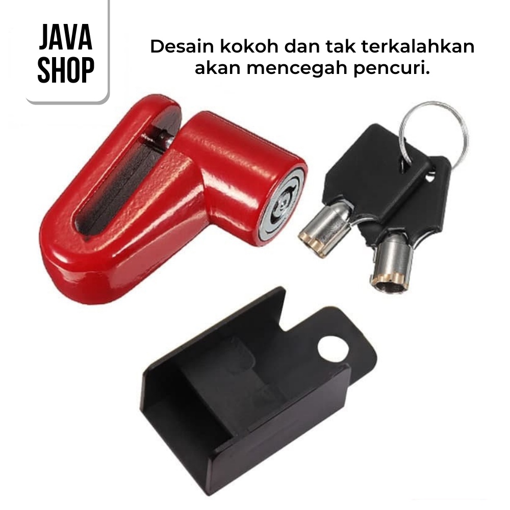 JAVASHOP Gembok Kunci Cakram Motor Sepeda Kuat  Pengaman Anti Maling