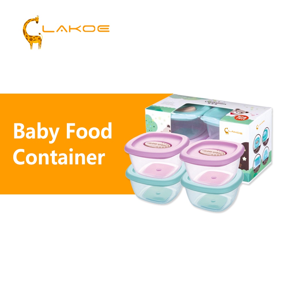 	 LAKOE INDONESIA 4In1 Baby Food Container Tempat Mpasi Bayi Wadah Mpasi Bayi	