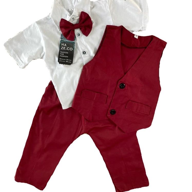 Setelan jas formal baju anak bayi 3 bulan - 5 tahun lucu murah rompi grosir pesta ulang cowok vest [