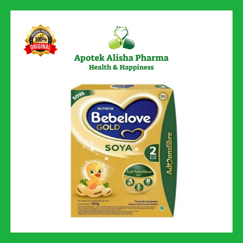 Bebelove Gold Soya 2 360gr-Nutricia Bebelove Gold Soya Susu Formula Protein Soya/Kedelai Untuk Bayi Usia 6-12bulan Yang Alergi Protein Susu Sapi Alergi Protein Susu Sapi/Bebelac Gold Soya