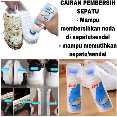 Pembersih Sepatu Putih Cairan Krim Semir Cream Shoe Cleaner Pemutih Sneakers