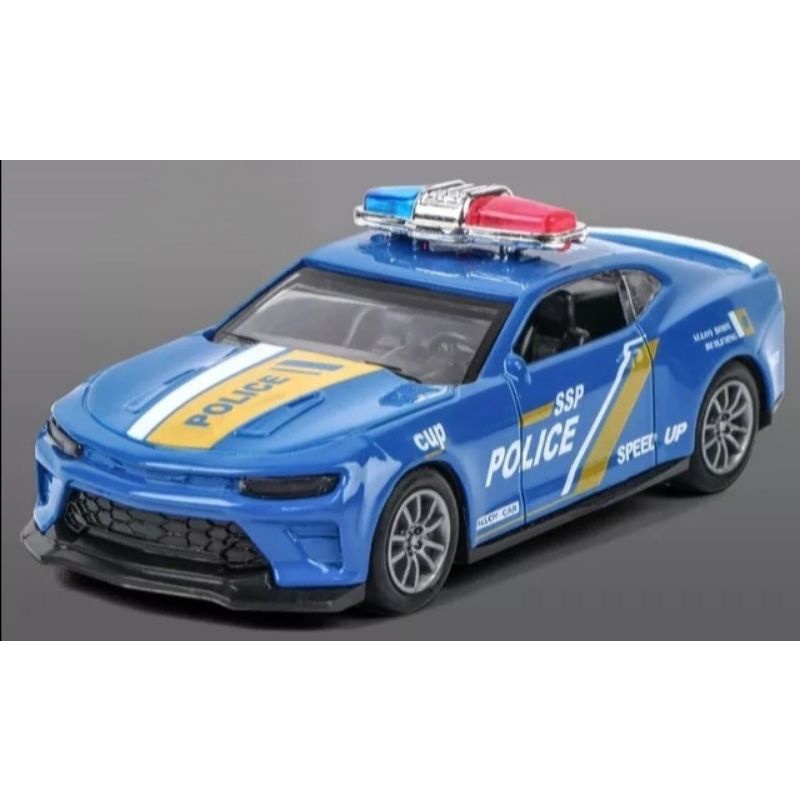 Diecast Mobil Police Miniatur Die-cast Mobil Mobilan Jeep Polisi Metal Alloy