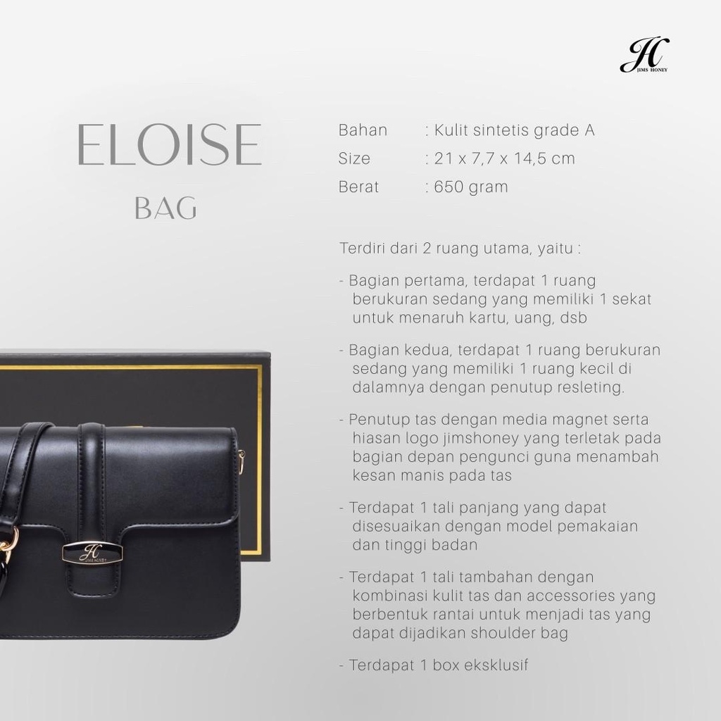 JIMS HONEY TAS SELEMPANG WANITA ELOISE BAG (FREE EXCLUSIVE BOX)