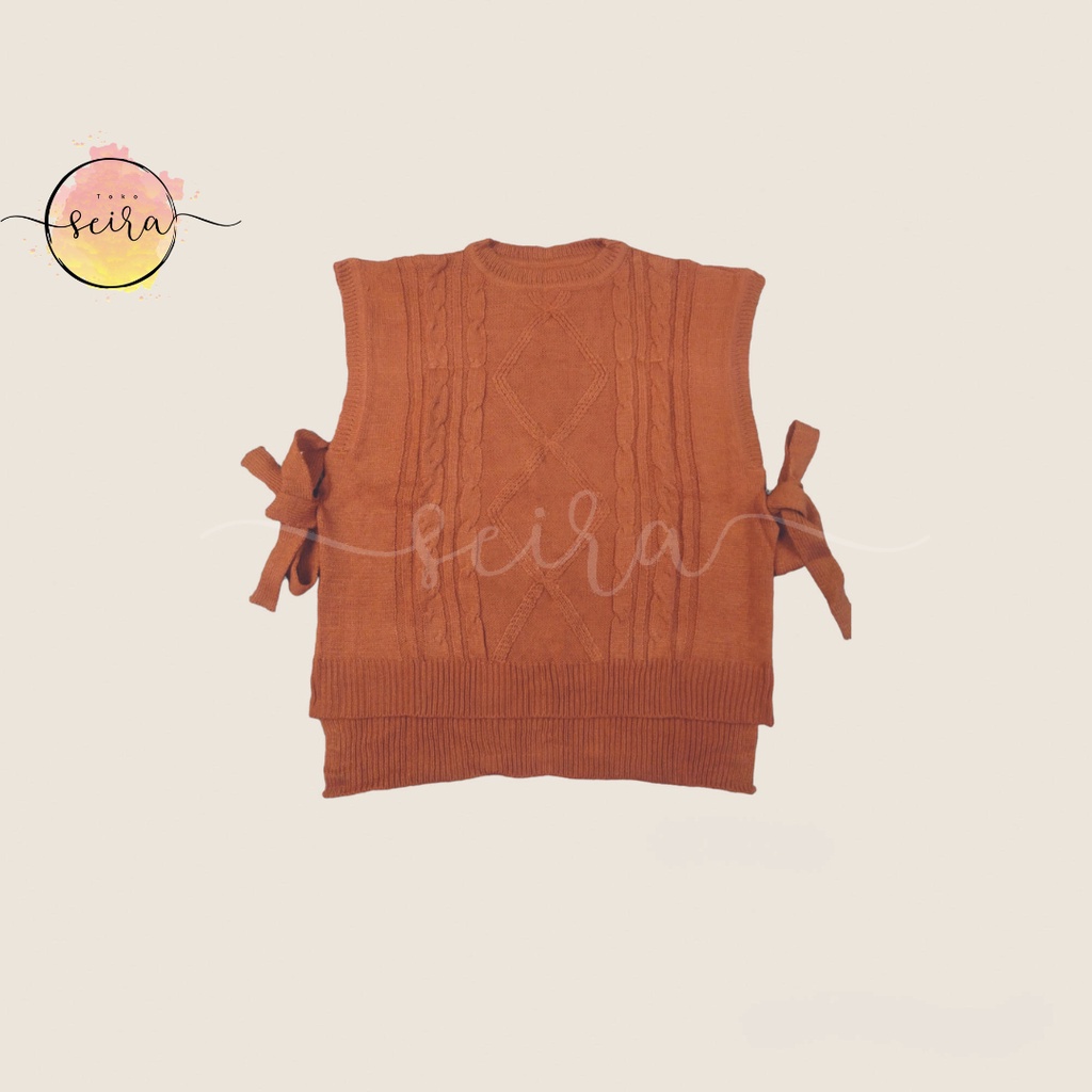 [BISA COD] Sido Cable Vest / Vest Rompi Tali Motif Sido Cable / Vest Ketupat Rompi Tali Motif Cable / Tokyo Vest Rajut Tali Aiko