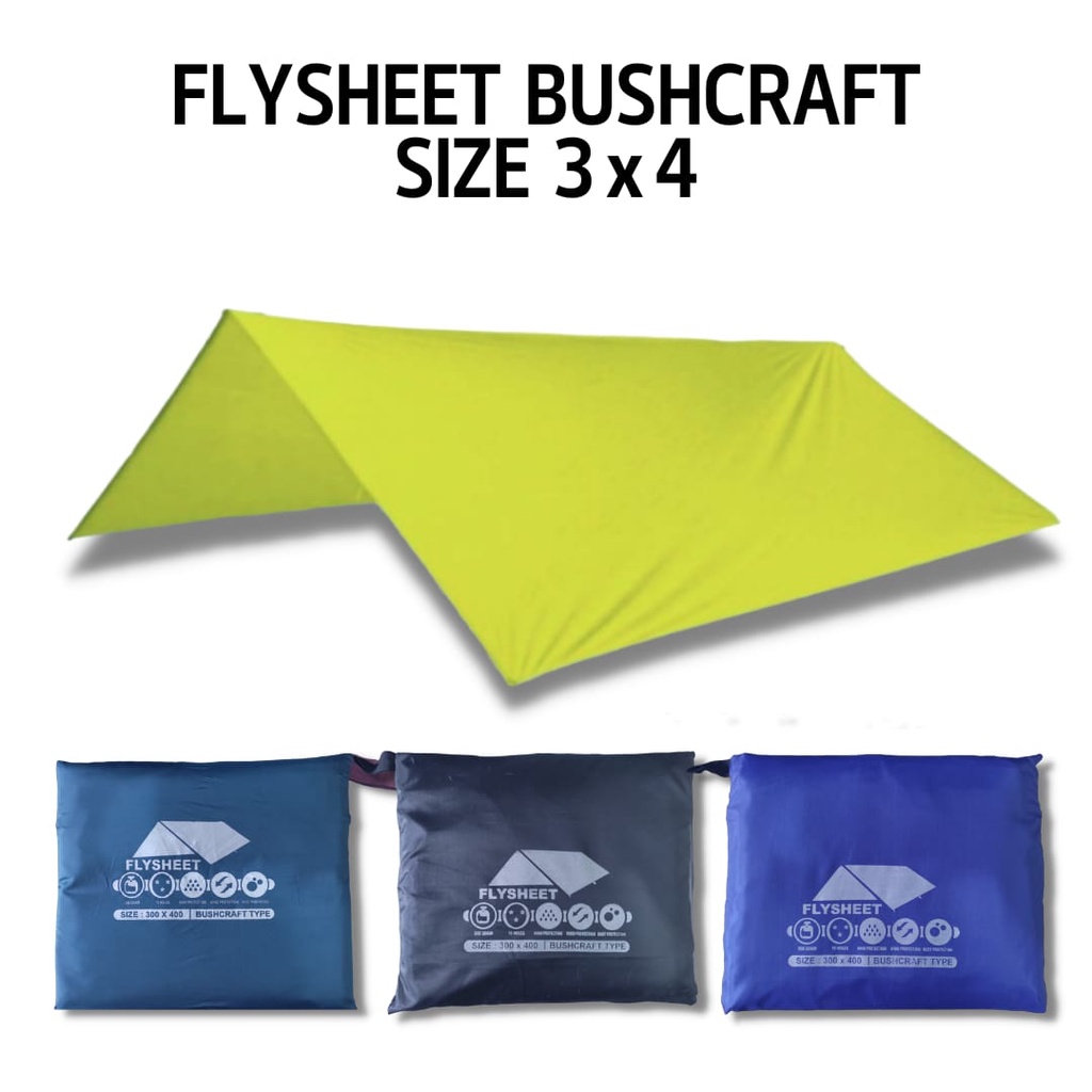 [ COD ] Flysheet 3×4 buscraft flyshet 3x4 bivak set 4x3 flesit penutup tenda Fly sheet fleysit tutup atap tenda / fly sheet 3x4 waterproof / plesit tenda 3x4