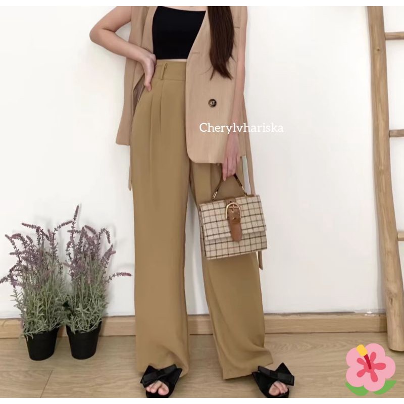 celana kulot wanita highwaist premium Korean style anti kusut