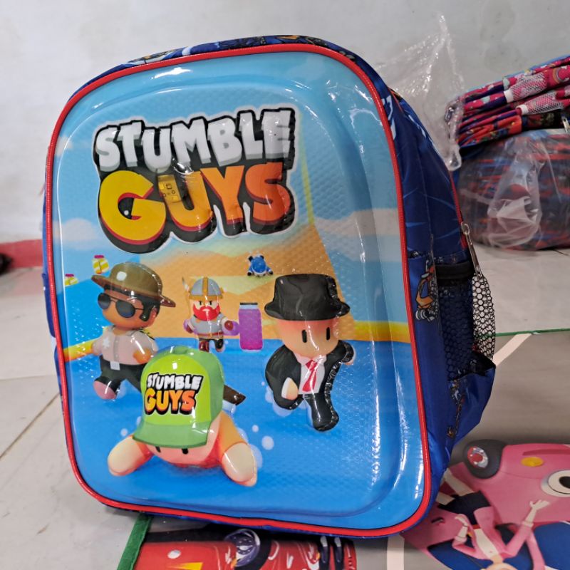 Tas Ransel Anak laki laki model 3D timbul berLED motif stumble guys