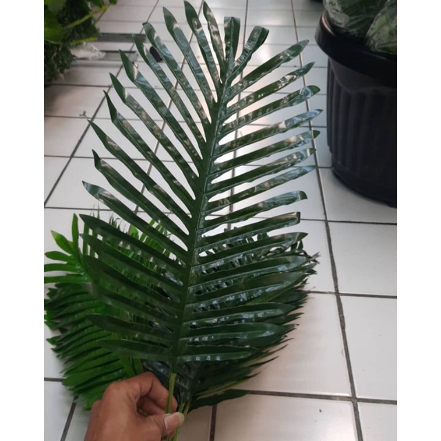 DAUN PALEM PLASTIK (LUSINAN) / DAUN PALEM ARTFICIAL DEKORASI ARTIFICIAL JUMBO