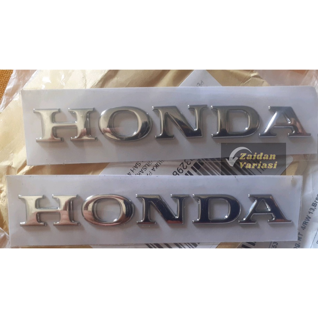 Sticker Logo Emblem Honda Timbul Tulisan 2 Pcs Sepasang Stiker Motor 3d Untuk Kiri Dan Kanan Dekorasi Tiga Dimensi Beat Vario 125 F1 150 Chrome Gold