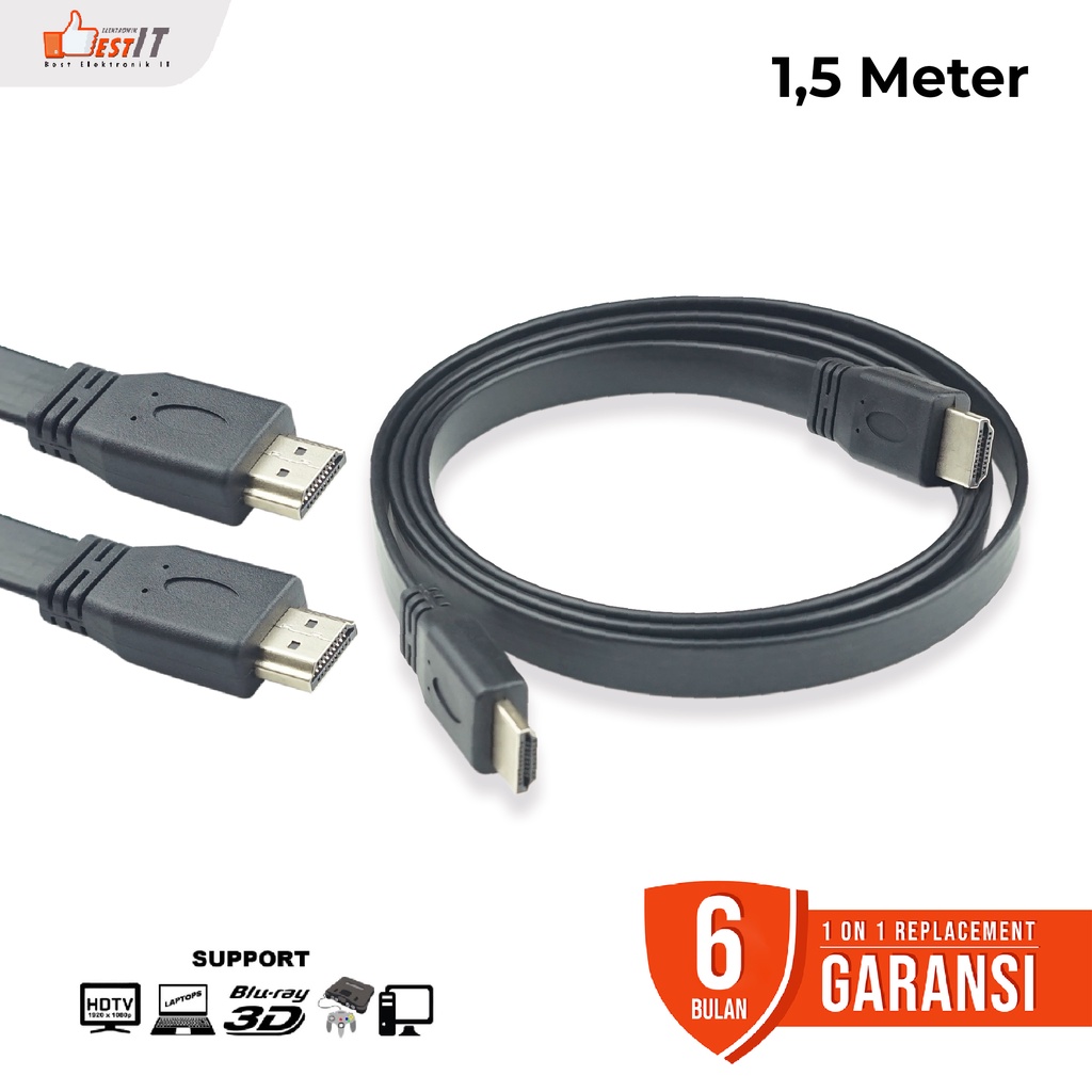 Kabel HDMI 1,5 Meter Flat V1.4