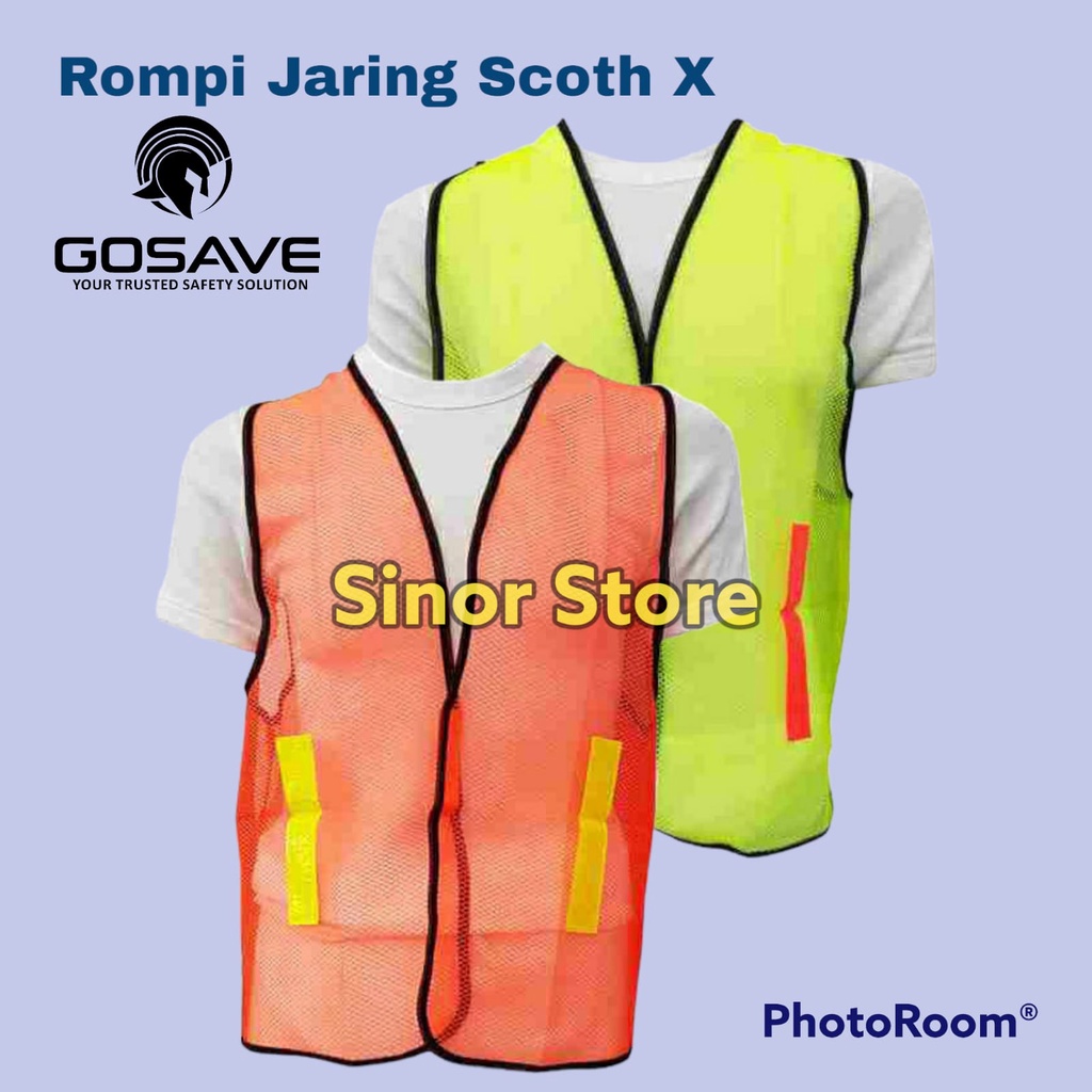 Rompi Jaring  Proyek Safety Vest Polyster Scotlite