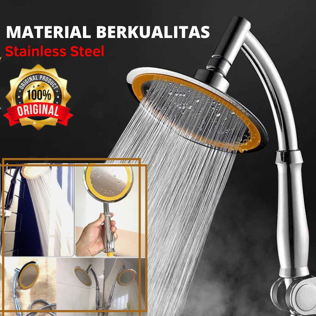 MROSSA { Kepala Shower Head High Pressure Rainfall 6 Inch - 30LYH - Kepala Shower Kamar Mandi Model 