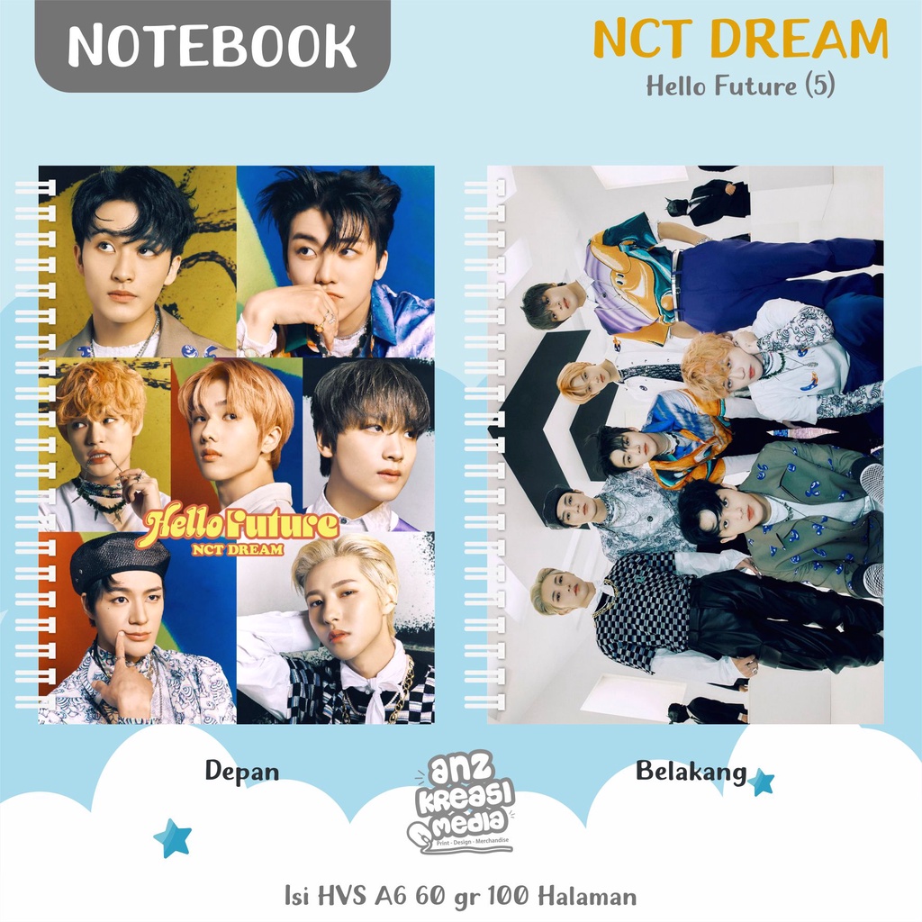 NOTEBOOK A6 BUKU TULIS SPIRAL - NCT DREAM HELLO FUTURE 5 - MERCHANDISE KPOP MURAH UNOFFICIAL