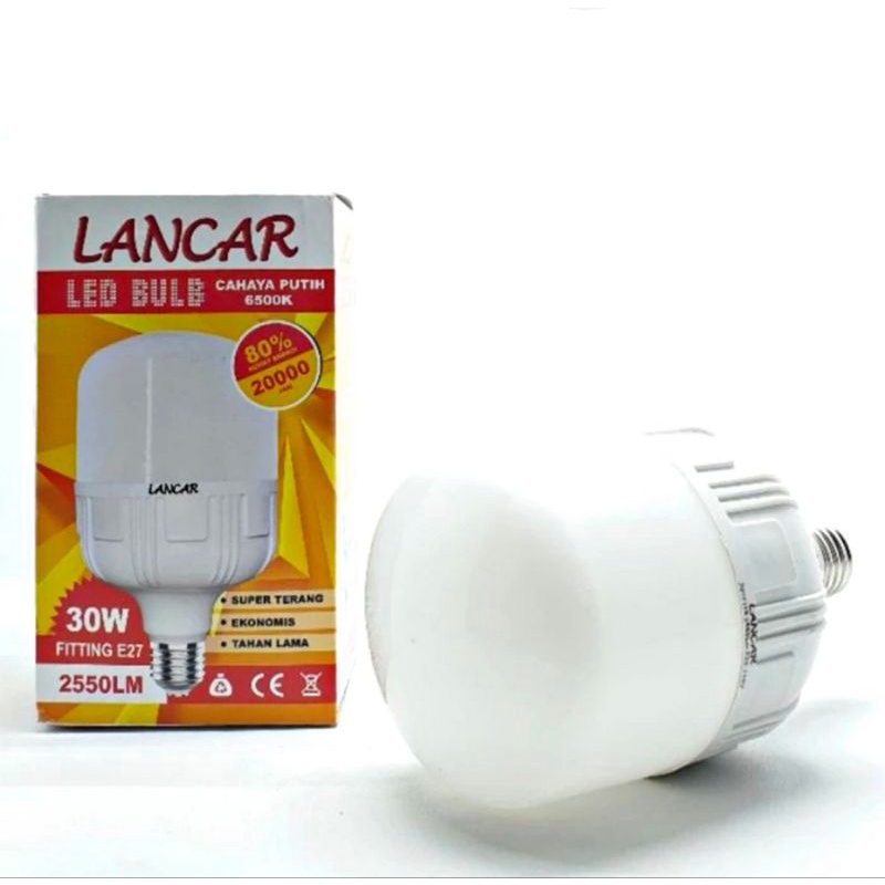 Lampu Led LANCAR Bulb Tabung Cahaya Putih (  20W - 30W - 40W )