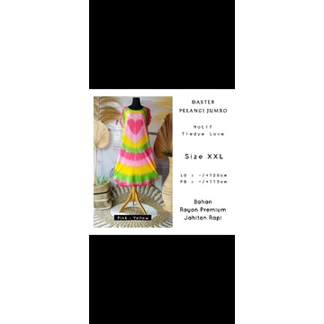 Termurah Terlaris Daster dress pelangi tiedye tulang rayon jumbo