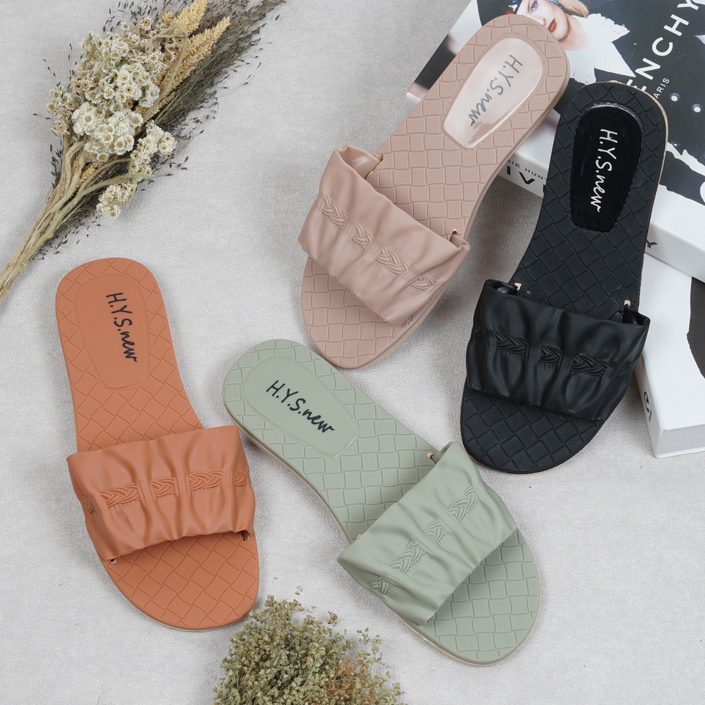 Shoes Me - Sandal Wanita Slop Lily - Sandal Import