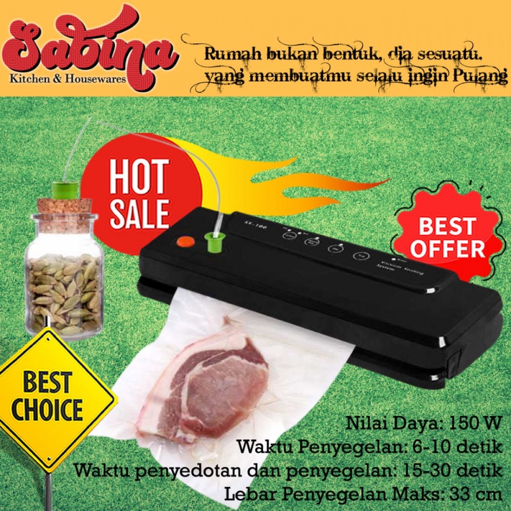 Vacuum Sealer Makanan Penyedot Udara Plastik Botol Multifungsi 150W