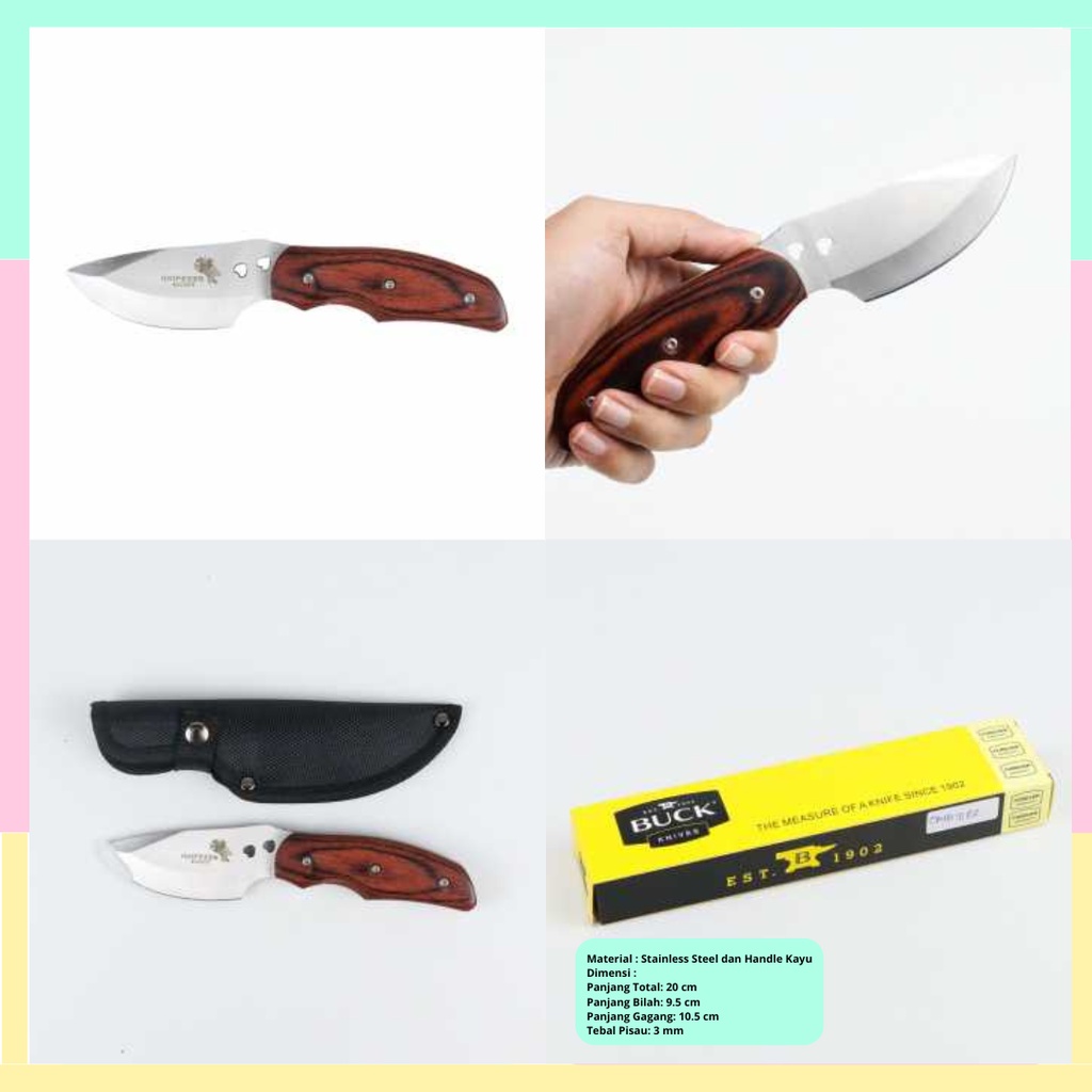 KNIFEZER Buck Elf Hunting Knife / Pisau Berburu - BUCK076