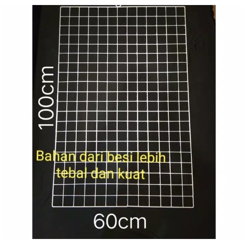 Tempat Perhiasan Jaring Ram Besi Dinding Ukuran 60X100Cm Gantungan Hook Ram Display