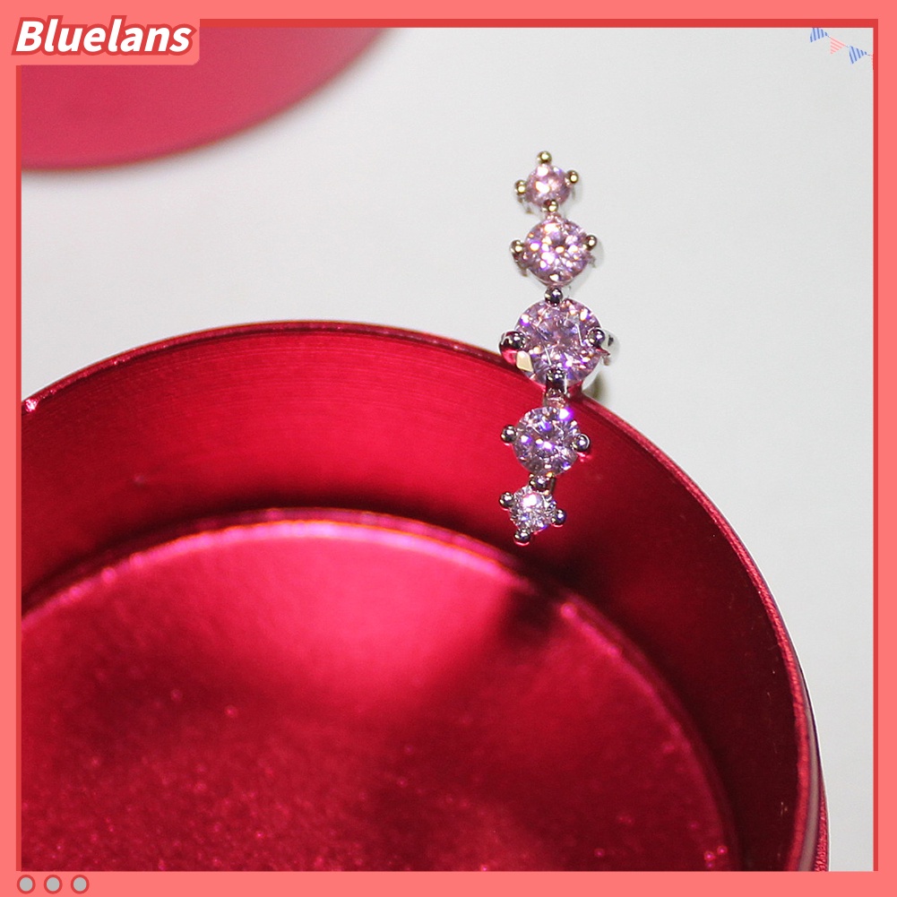 Bluelans 1Pc Lady Rhinestone Inlaid Arc Shape Ear Stud Earring Cartilage Piercing Jewelry