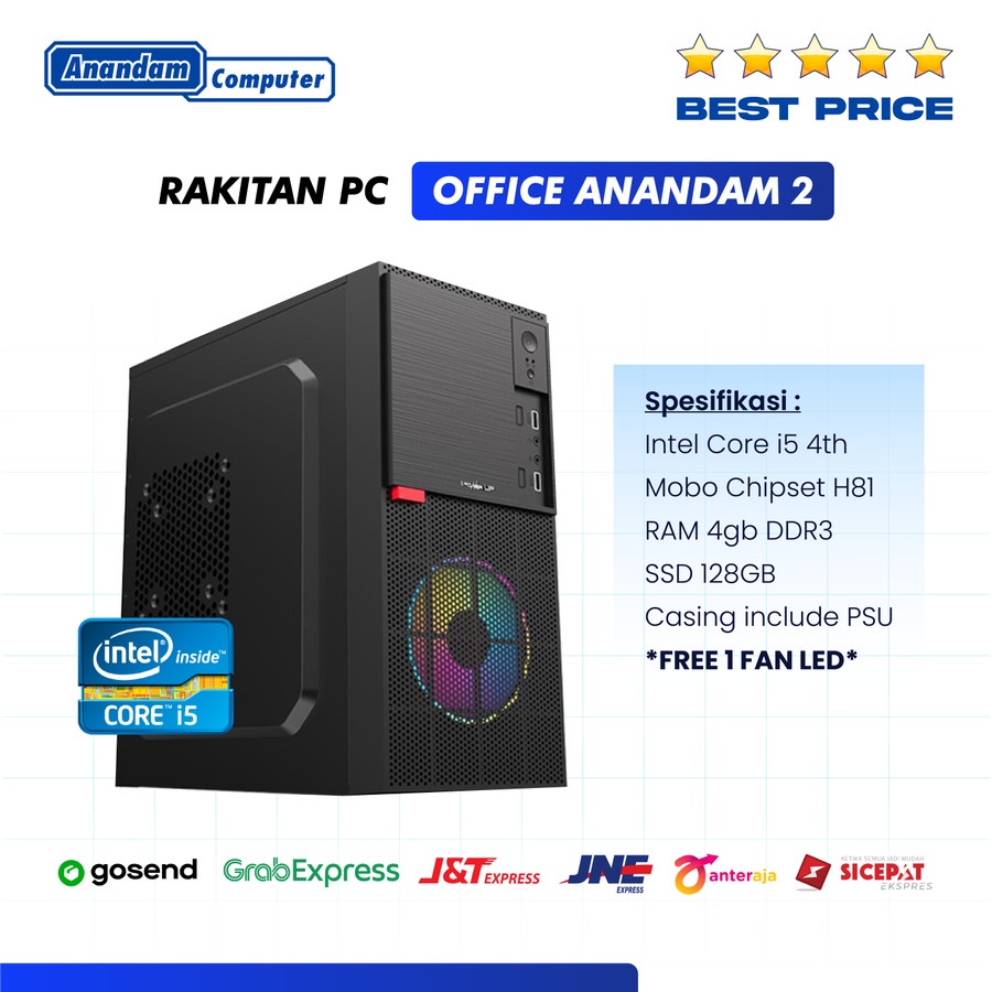 PC CPU Komputer Rakitan Anandam Office II - Core i5 SSD 128GB RAM 4GB