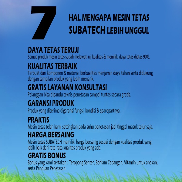 Mesin Tetas Telur Semi Otomatis Penetas SUBATECH MTSO 9