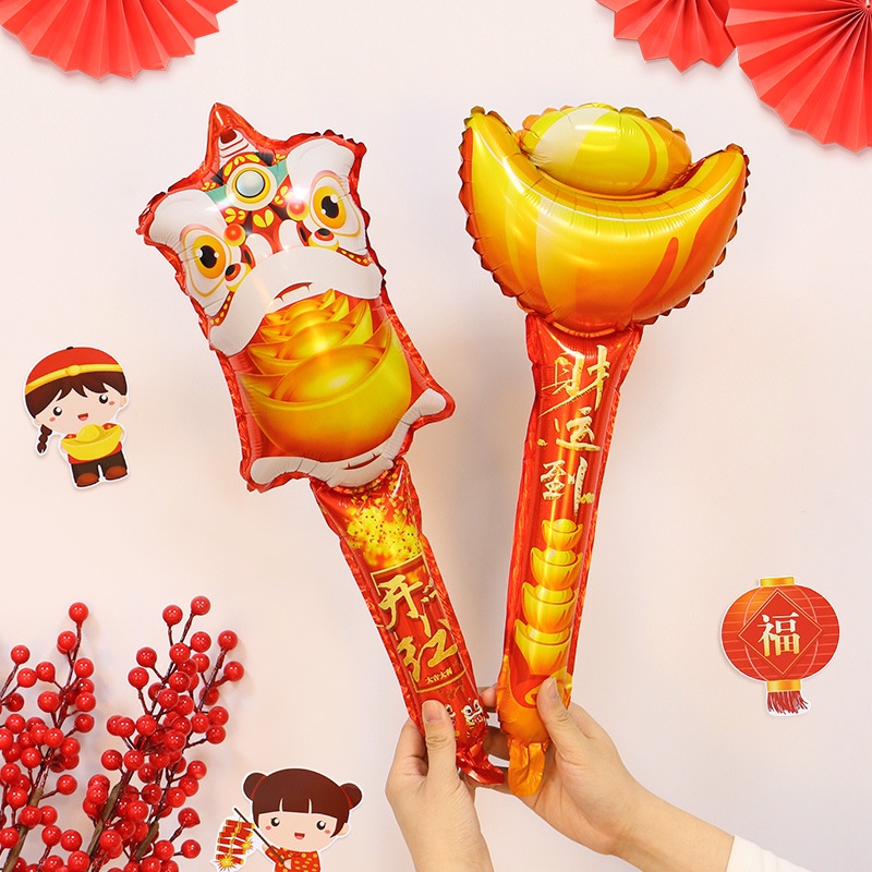 (Grosir Price) Balon Tiup Desain Dewa Keberuntungan Cina / Imlek