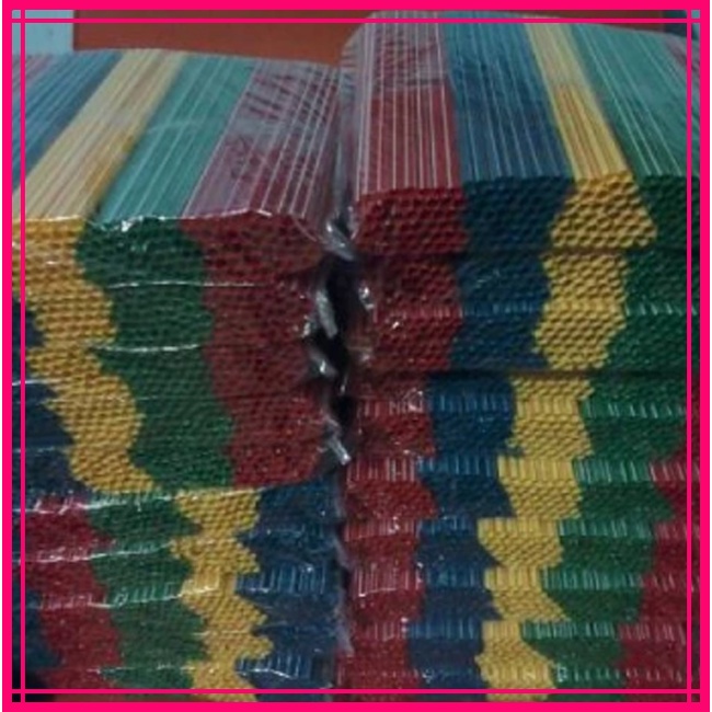(1pack isi +-70pcs) Sedotan Plastik Lorek / Sedotan Es Plastik Warna Warni