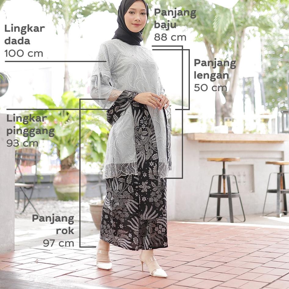 {VND.18Oc22ᴮ} WOU BATIK PREMIUM - Kebaya Batik Couple Nabila Katun Prima Atasan Brokat Rok Span Ping