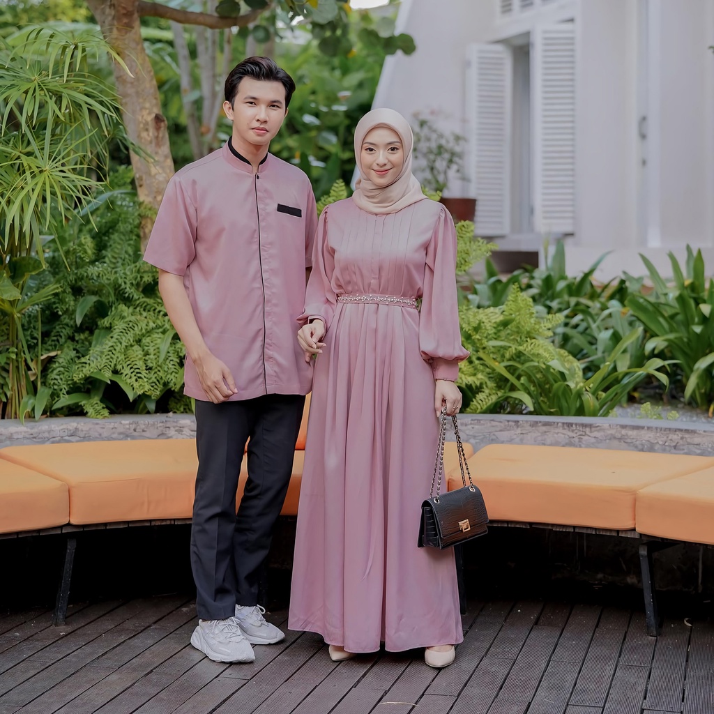 JUMBO - Baju Lamaran Couple - Baju Couple Kondangan - baju couple pasangan kekinian - Pearl Shakila Stretch Premium DEMORE