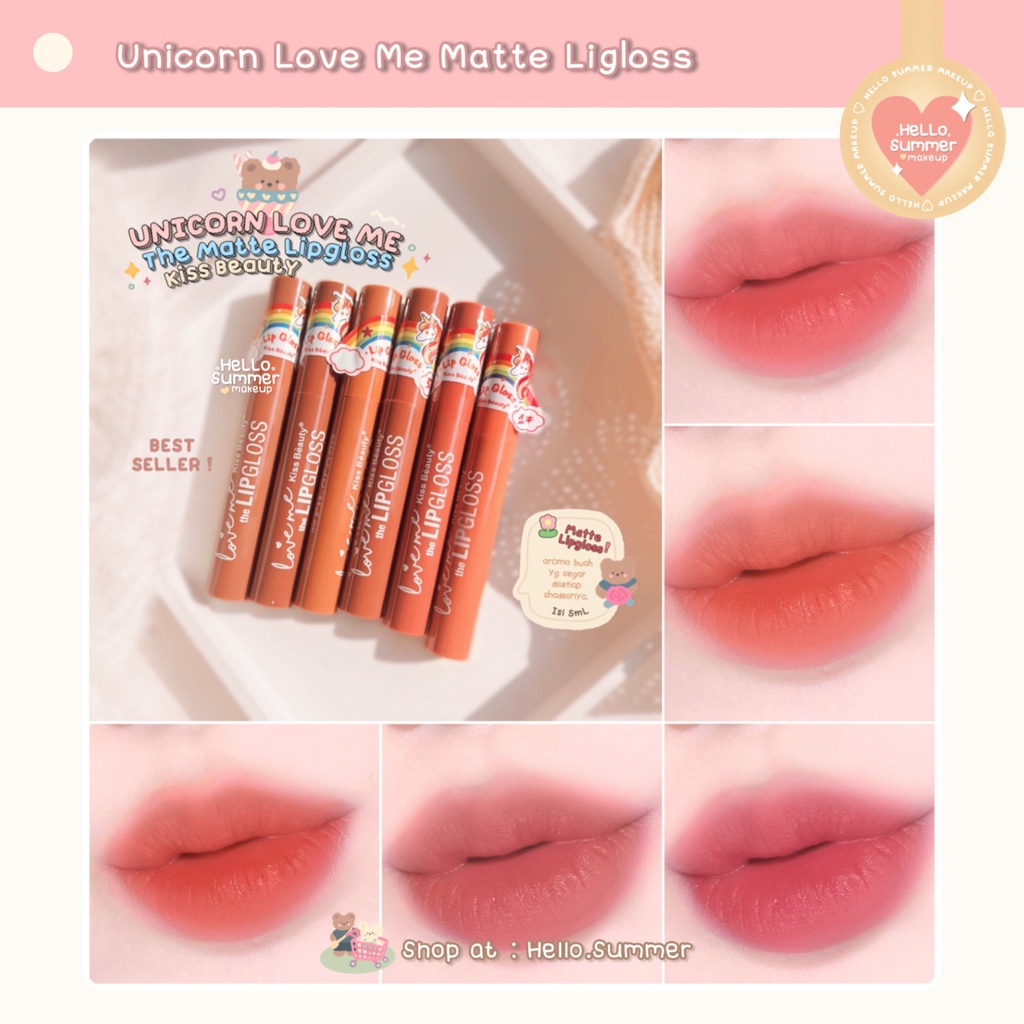 𝐌𝐀𝐓𝐓𝐄 𝐋𝐈𝐏𝐒𝐓𝐈𝐂𝐊 - Unicorn Love Me Matte Lipgloss Lipstick Transferproof Best Seller 8ml