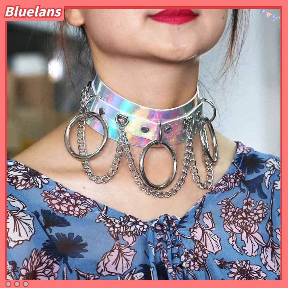 Kalung Choker Rantai Adjustable Gaya Punk Untuk Klub Malam