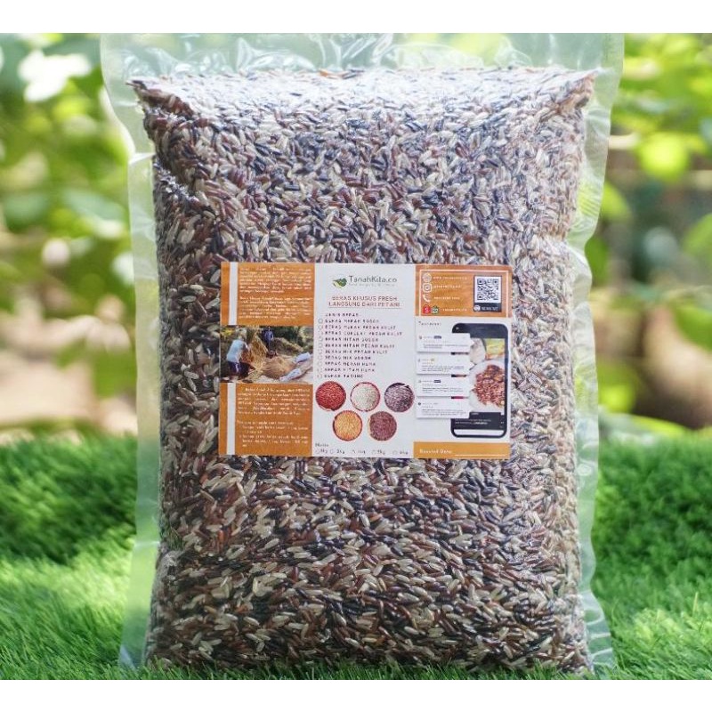 

Beras Mix Tinggi Serat (Hitam Merah Cokelat) FRESH langsung dari Petani (1kg Vacuum)