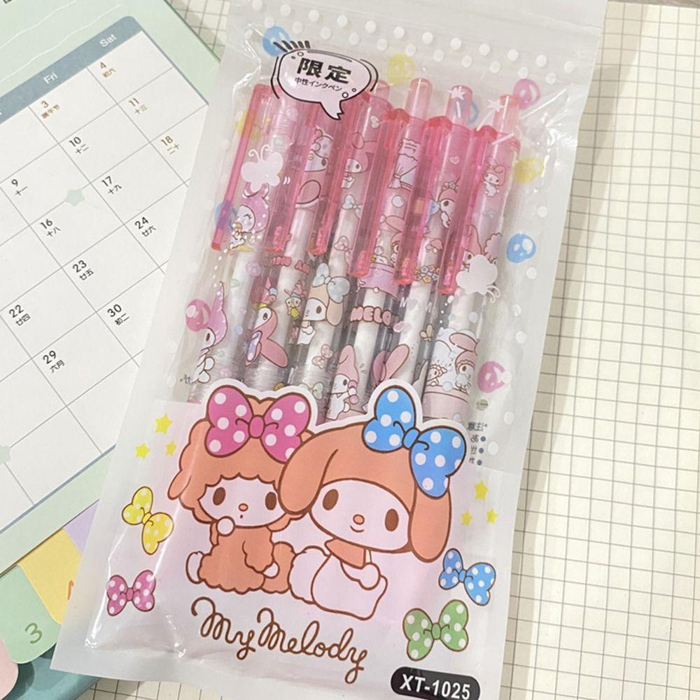 Mxbeauty Kartun Gel Pens Perlengkapan Menulis Klik Action Pen Anak Hadiah Menulis Pulpen Kuromi Anime My Melody Cinnamoroll Stationery Penandatanganan Pen