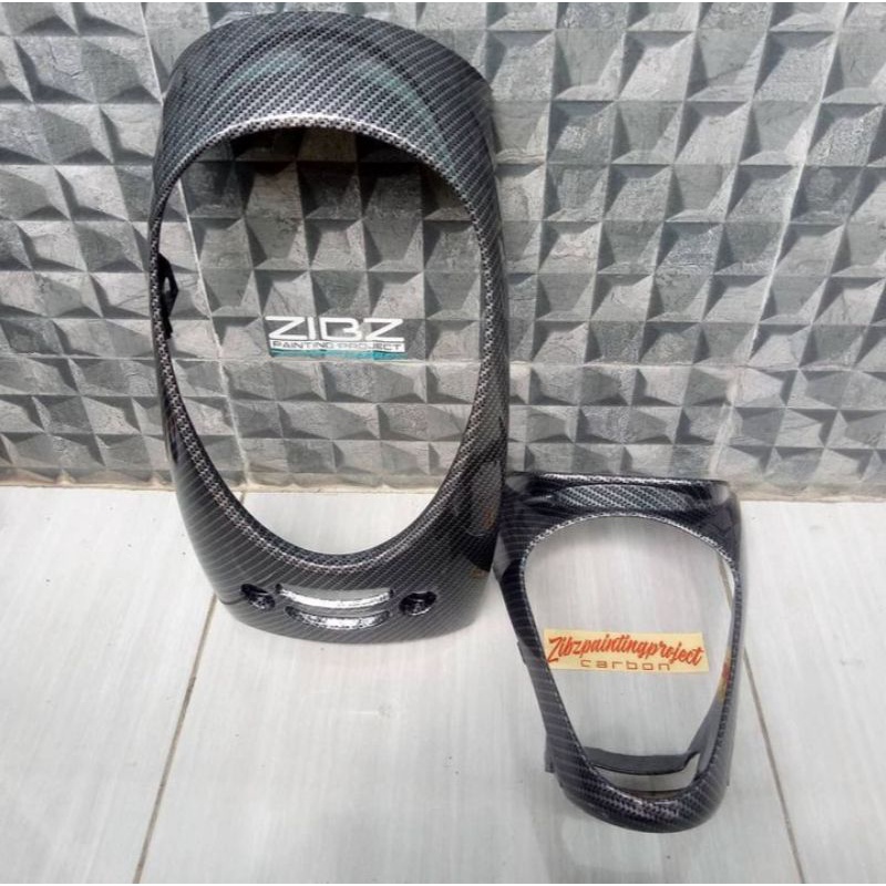 Cover lampu depan dan belakng Scoopy fi full carbon