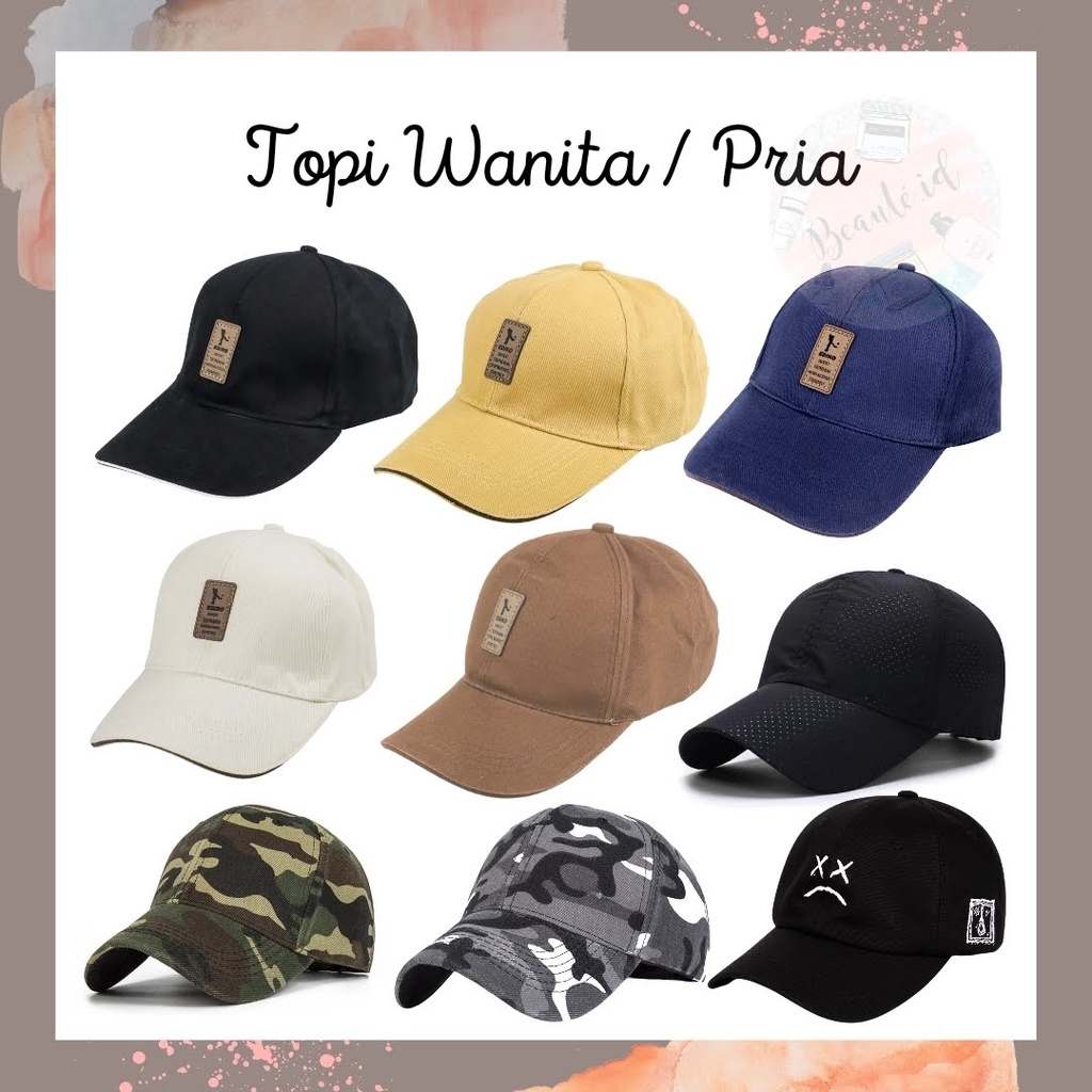 Topi Baseball Golf Sport Stylish Fashion Hat Untuk Wanita Pria Unisex Tebal Berkualitas Keren Modis Topi / Penutup / Pelindung Kepala Dari Panas Untuk Aktivitas Outdoor Merah Putih Hitam Biru Warna Army Bahan Katun Summer Hat