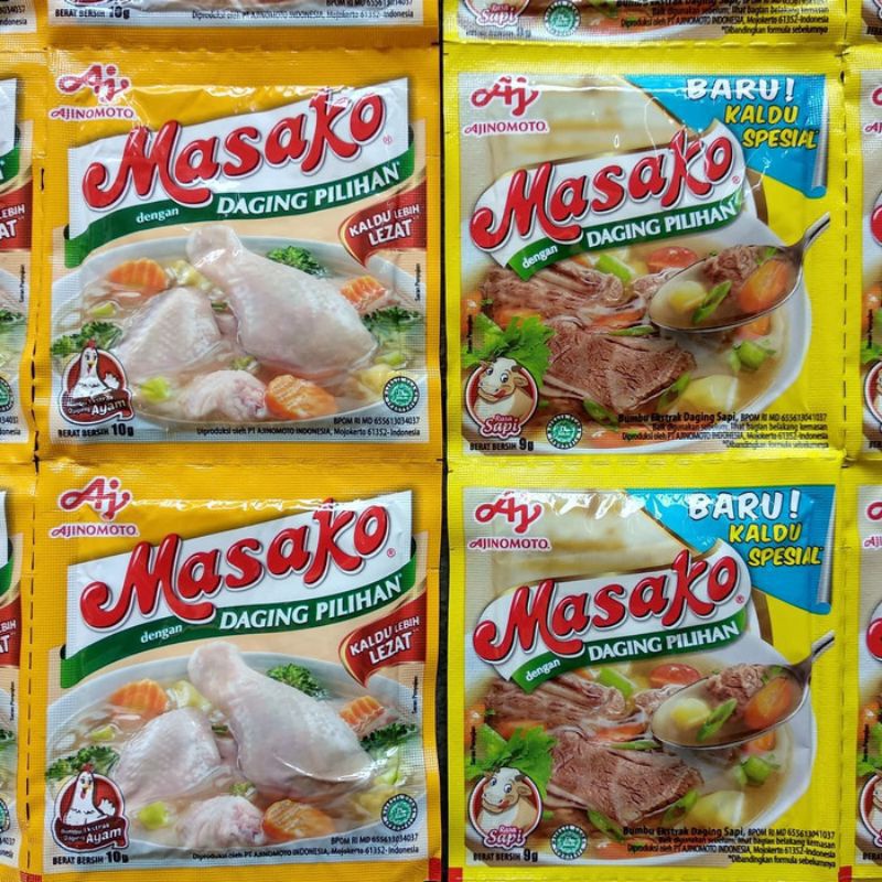 

Penyedap Rasa Masako Ayam sachet kemasan 12x 9 gr, Masako Ayam renteng isi 12
