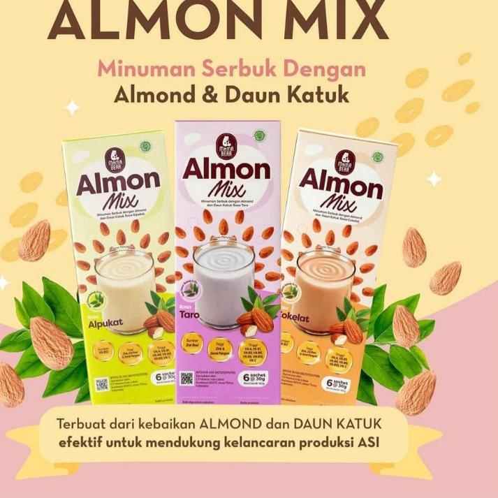 

10.10 STOK READY Mama Bear Almon Mix Susu Almond + Katuk Asi Booster grosir