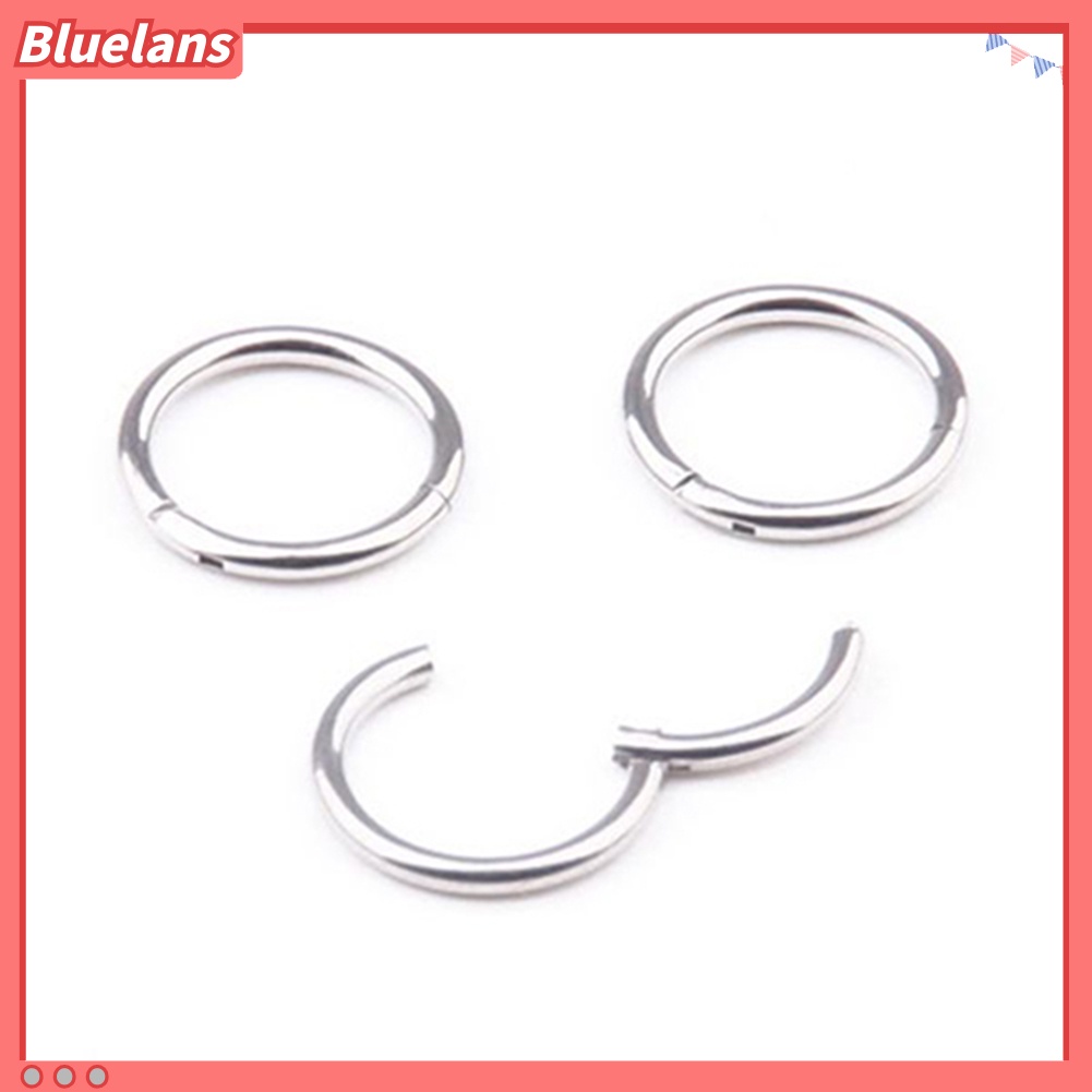 Bluelans 1 Pc 16G 14G Hinged Segment Hoop Ring Stainless Steel Lip Nose Septum Piercing