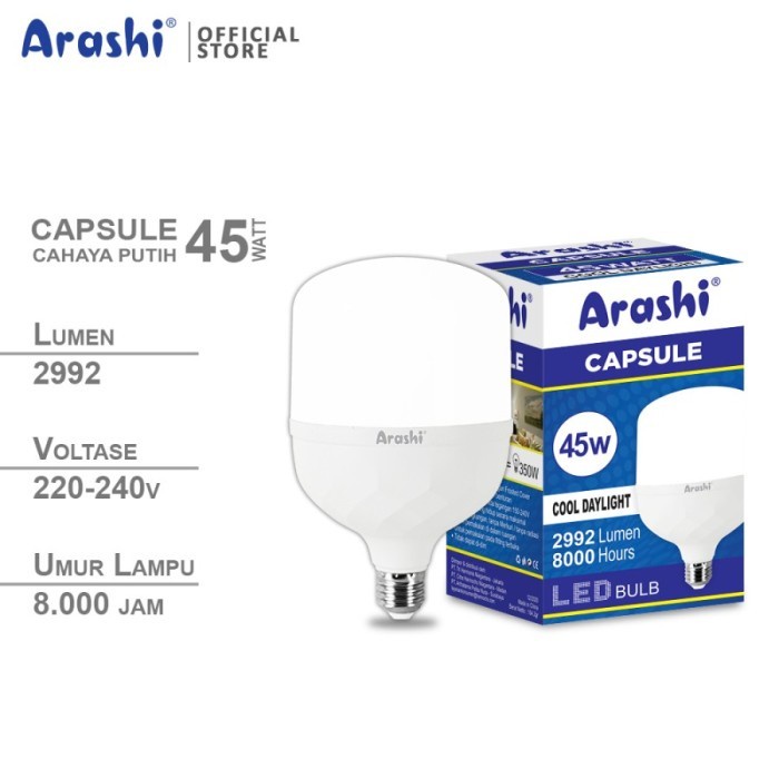 ARASHI CAPSULE Bohlam Lampu LED Cahaya Putih CDL 45W 45 Watt