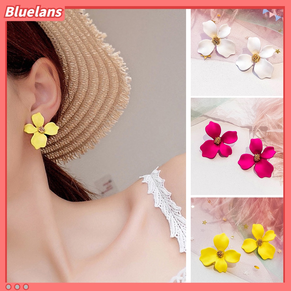 Bluelans Fashion Girls Flower Ear Studs Women All-match Date Party Travel Earrings Gift