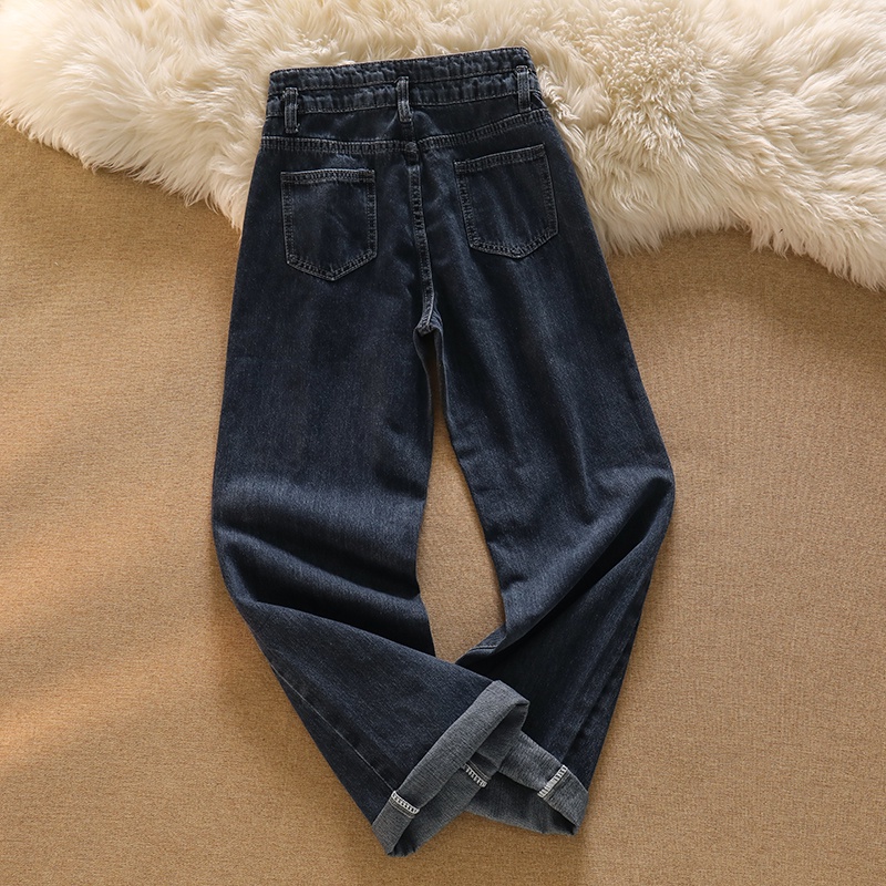 Jeans Korea Highwaist Loose Celana Jeans Wanita Kekinian