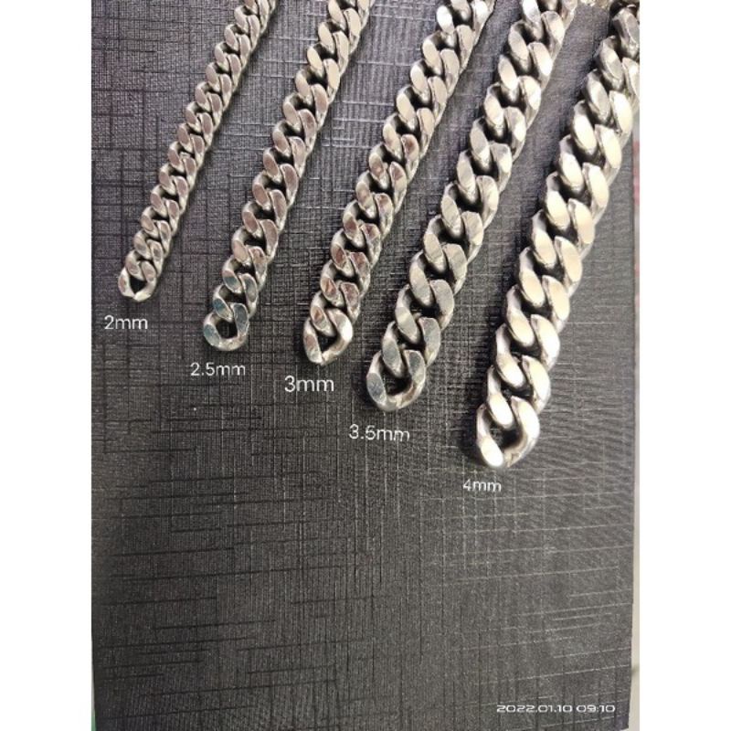 GELANG RANTAI BAJA SILVER ASLI 100% MONEL ASLI ANTI KARAT GELANG TANGAN PRIA MACHO