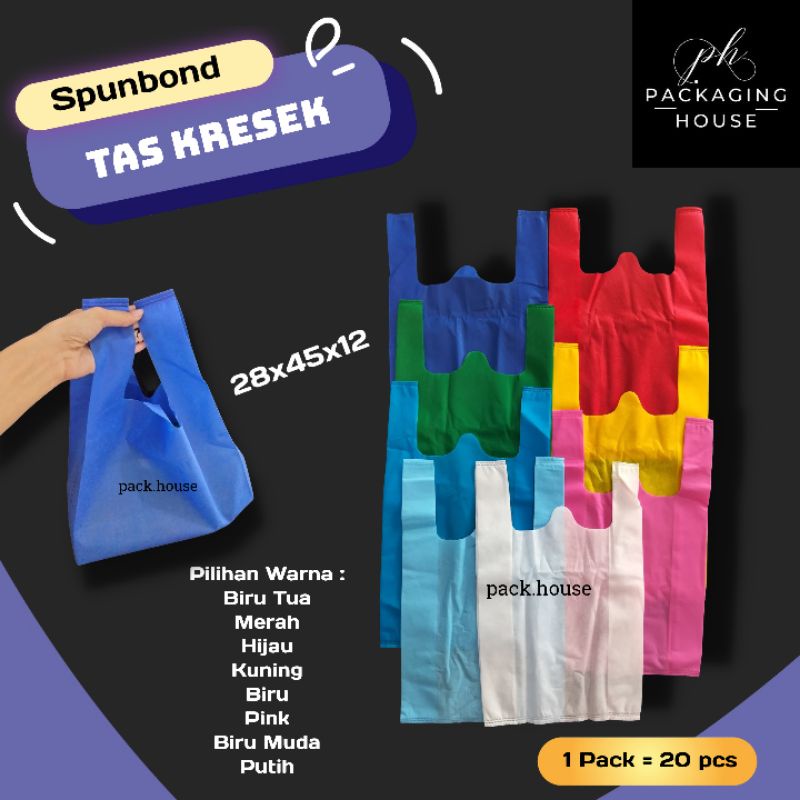 

Spunbond Tas Kresek 28 x 45 x 12