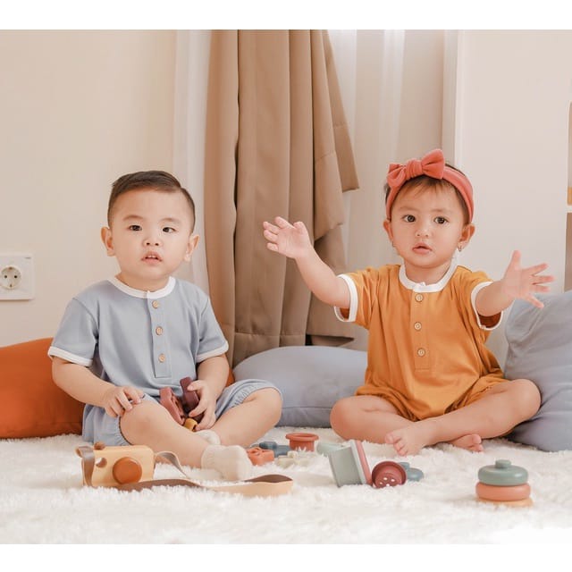 Nicekids - Two Tone Bloomer Playsuit Bayi / jumper Bayi &amp; Anak Unisex