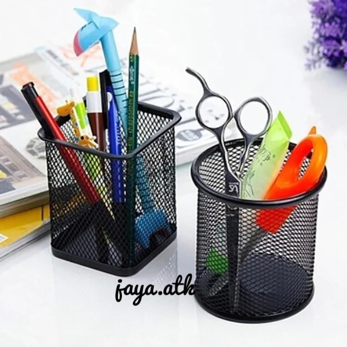 

Stationery Tempat Pulpen Alat Tulis Pensil Besi Jaring Pen Holder Meja Jaring