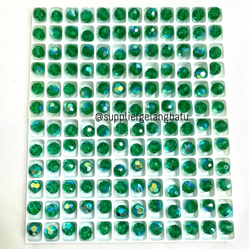 BOUTIQUE CRYSTAL HIJAU TOSCA AB 8mm KUALITAS PREMIUM mirip preciosa swarovski